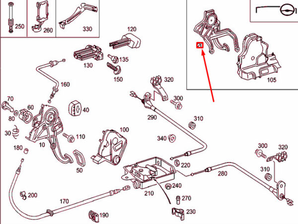 A2034201384 - Mercedes-Benz C W203 parking brake lever RHD A2034201384 NEW GENUINE