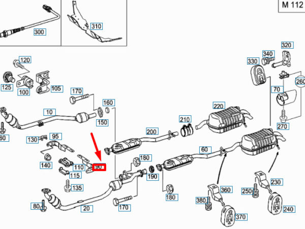 A2034922141 - NEW MB C W203 EXHAUST PIPE TO TRANSMISSION LEFT BRACKET A2034922141 ORIGINAL