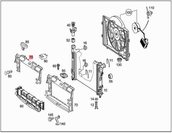 A2035053530 - NEW AIR BAFFLE MERCEDES CL203 2035053530 ORIGINAL