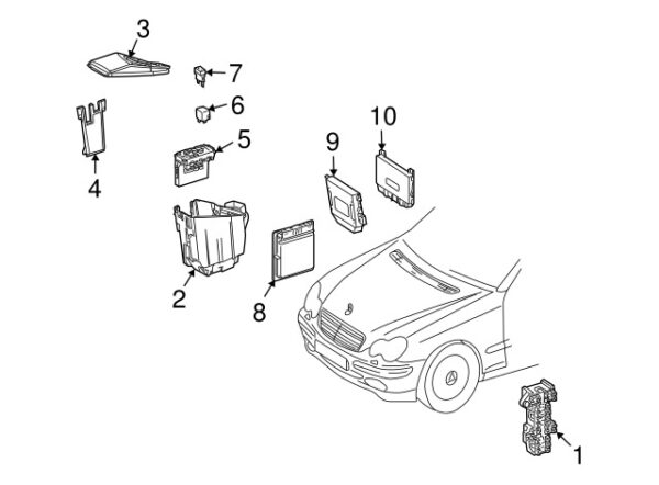 A2035450046 - Mercedes-Benz C-Class W203 front fuse box cover A2035450046