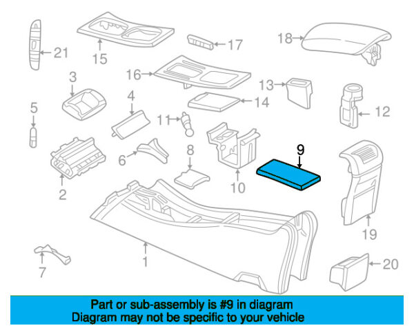 A2036800068 - Mercedes-Benz C-Class W203 rear console mat A2036800068
