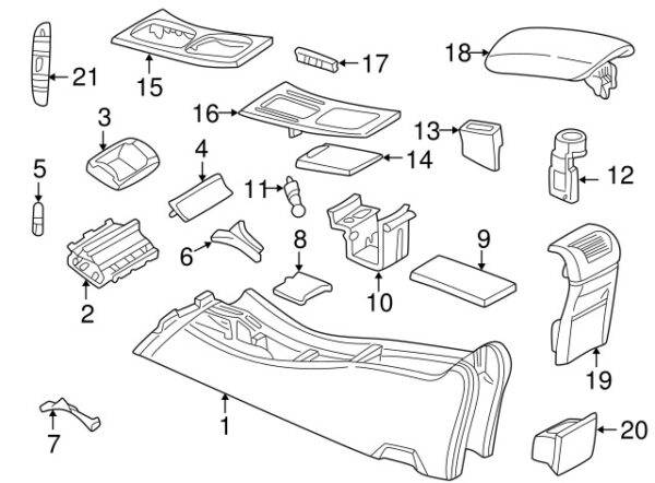 A2036800068 - Mercedes-Benz C-Class W203 rear console mat A2036800068