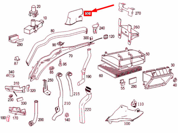 A2036984398 - NEW MERCEDES-BENZ C W203 A-PILLAR SEAL LHD A2036984398 ORIGINAL