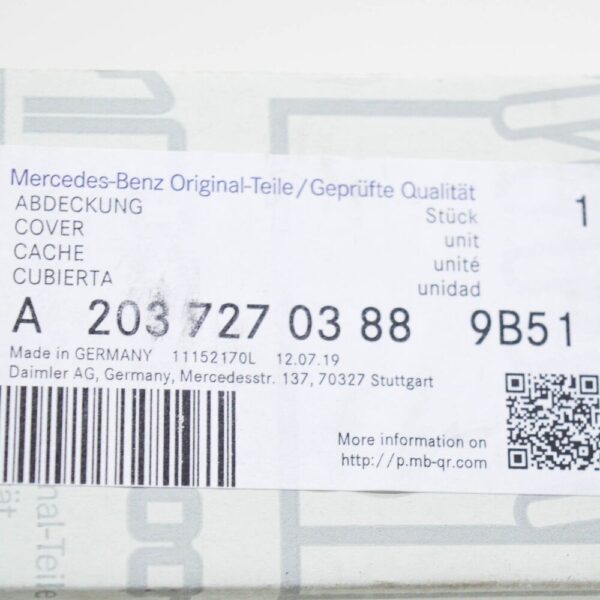 A20372703889B51 - MB C W203 Speaker Cover Front Left A20372703889B51 New