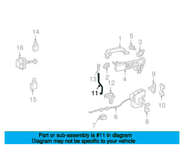 A2037330039 - Mercedes-Benz C-Class W203 Rear Door Lock Knob A2037330039