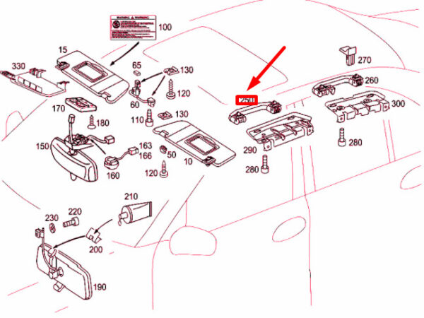 A20381004517D43 - NEW MERCEDES-BENZ C W203 FRONT ROOF GRIPPER RAIL A20381004517D43 GENUINE