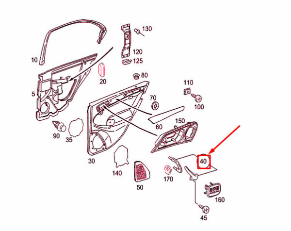 A20381017519116 - NEW MERCEDES-BENZ C W203 REAR LEFT DOOR GRAB HANDLE A20381017519116 ORIGINAL