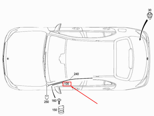 A2038201215 - Mercedes-Benz E W213 Activation Button Harness A2038201215, Original Part
