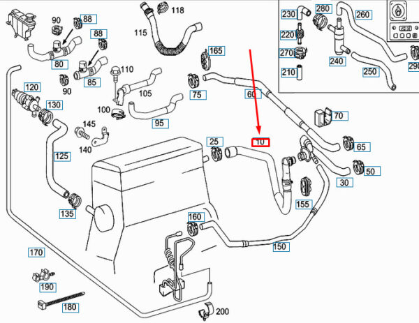 A2038300596 - NEW MERCEDES-BENZ C W203 HVAC HEATER HOSE A2038300596 ORIGINAL