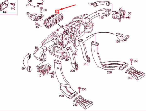 A20383013547225 - NEW MERCEDES-BENZ C W203 DASHBOARD CENTER NOZZLE A20383013547225 ORIGINAL