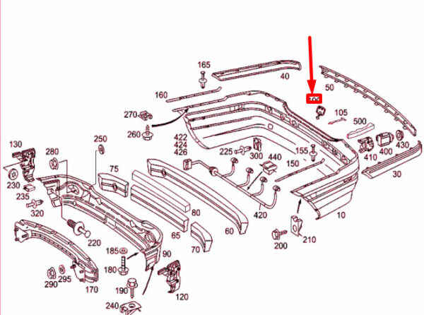 A20388504269040 - NEW MERCEDES-BENZ C W203 REAR BUMPER TOW EYE COVER A20388504269040 ORIGINAL
