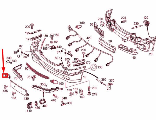 A20388506269960 - NEW MERCEDES-BENZ C W203 FRONT BUMPER TOW EYE COVER A20388506269960 ORIGINAL
