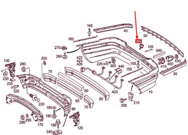 A2038850726 - NEW MERCEDES-BENZ C W203 REAR TOWING EYE COVER A2038850726 ORIGINAL