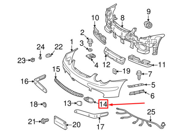 A2038850923 - NEW MERCEDES-BENZ C W203 FRONT LEFT FOG LIGHT COVER GRILL A2038850923 ORIGINAL
