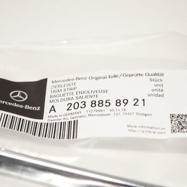 A2038858921 - NEW MERCEDES-BENZ C CL203 REAR BUMPER LEFT CHROME MOLDING A2038858921