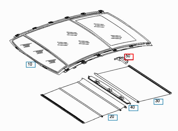 A2038950205 - NEW OEM MB E W211 REAR RIGHT SUNROOF ROLLED BLIND CLUTCH A2038950205 GENUINE