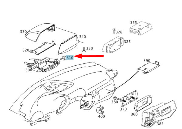 A2039900036 - NEW MERCEDES-BENZ C W203 DASHBOARD BOLT A2039900036 ORIGINAL