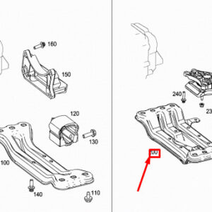 A2042400002 - NEW MERCEDES-BENZ C W204 REAR ENGINE SUPPORT A2042400002 OEM