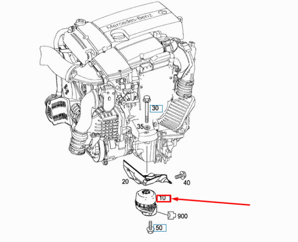 A2042405917 - MERCEDES-BENZ C W204 FRONT RIGHT ENGINE SUPPORT A2042405917 NEW GENUINE