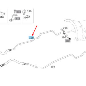 A2042705296 - NEW MERCEDES-BENZ C W204 TRANSMISSION RIGHT OIL LINE A2042705296 ORIGINAL