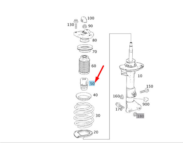 A2043210006 - NEW MERCEDES-BENZ C W204 FRONT STRUT STOP A2043210006 GENUINE