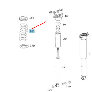 A2043240704 - NEW MERCEDES-BENZ C W204 REAR COIL SPRING A2043240704