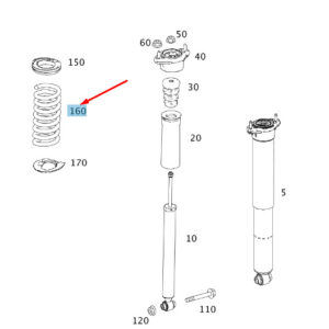 A2043241704 - NEW MERCEDES-BENZ C W204 REAR COIL SPRING A2043241704