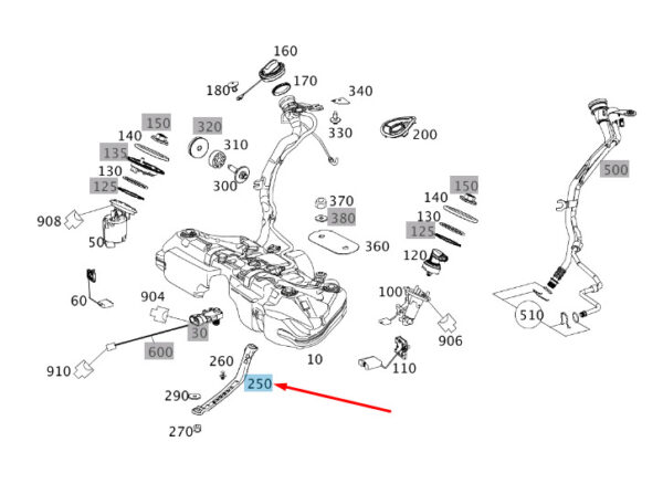 A2044700240 - NEW MERCEDES-BENZ C W204 FUEL TANK TENSION BELT A2044700240 GENUINE