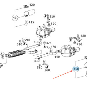 A2044906327 - NEW MERCEDES-BENZ C W204 REAR LEFT REAR EXHAUST GAS PIPE A2044906327