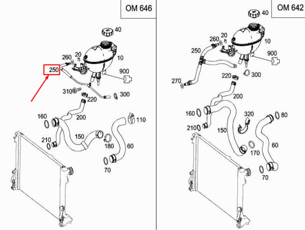 A2045010325 - NEW MERCEDES-BENZ E CABRIO A207 RESERVOIR VENT HOSE A2045010325