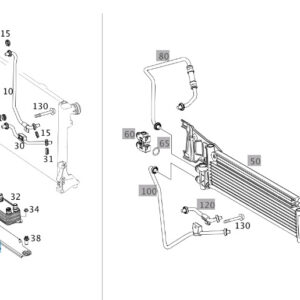A2045040640 - NEW MERCEDES-BENZ C W204 TRANSMISSION OIL COOLER BRACKET A2045040640 ORIGINAL