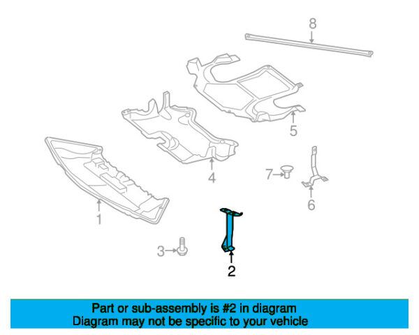 A2045241240 - Mercedes-Benz C-Class W204 radiator mount front right, splash protection mount