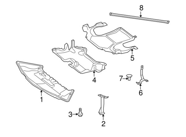 A2045241240 - Mercedes-Benz C-Class W204 radiator mount front right, splash protection mount