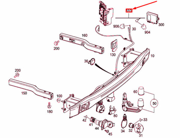 A2045403413 - MB GLK X204 Trailer Clutch Control Harness LHD A2045403413 NEW