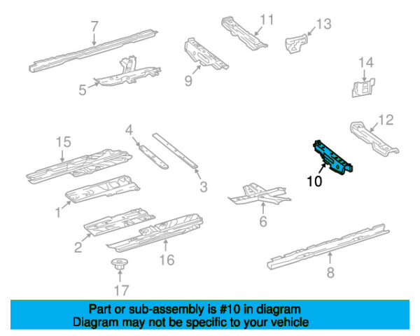 A2046101520 - Mercedes-Benz C-Class W204 gland plate crossbar front left A2046101520