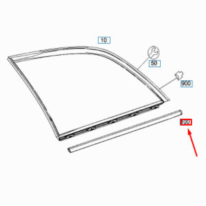 A2046701622 - NEW MERCEDES-BENZ C W204 REAR RIGHT SIDE WINDOW TRIM A2046701622