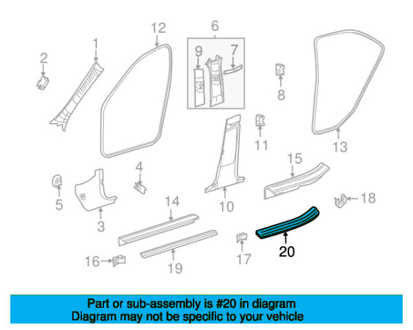 A2046800235 - Mercedes-Benz C Class W204 Door Sill Plate Rear Right Outer A2046800235