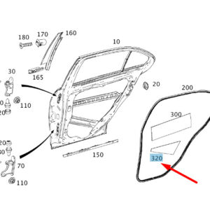 A2046820608 - NEW MERCEDES-BENZ C W204 REAR RIGHT DOOR PANELING DAMPING A2046820608 ORIGINAL