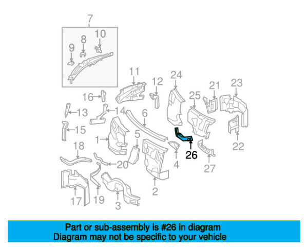 A2046821228 - Mercedes-Benz C Class W204 Right Lower Bonnet Insulator A2046821228