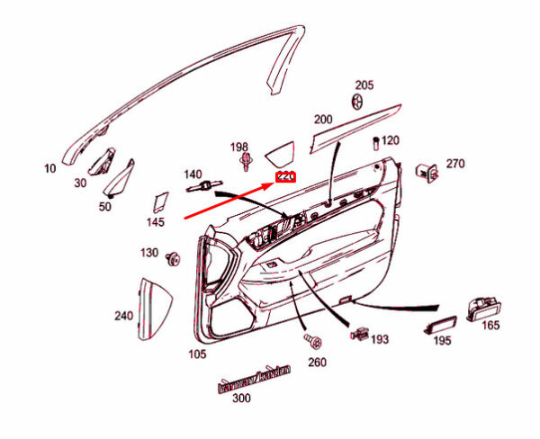 A2047205922 - New MERCEDES-BENZ C Coupe C204 Front Left Door Mouding A2047205922