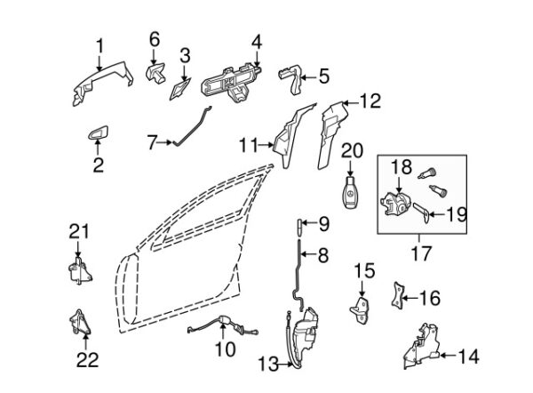 A2047231508 - Mercedes-Benz C-Class W204 door handle cover front left rear outside