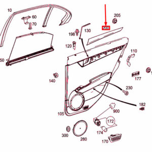 A2047301080 - NEW MERCEDES-BENZ C W204 REAR RIGHT DOOR SHAPE A2047301080 12-13 ORIGINAL
