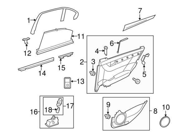 A20473704579051 - Mercedes-Benz C-Class W204 rear right door lock button A20473704579051