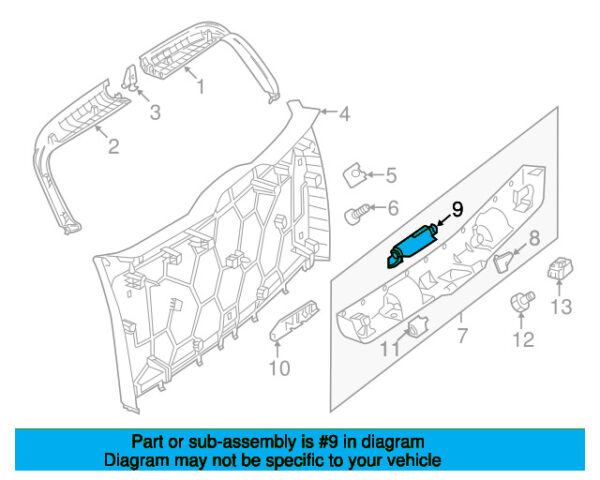 A20474316727J07 - Mercedes-Benz C-Class W204 tailgate pull handle rear right A20474316727J07