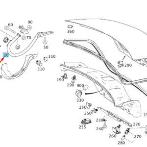 A2047500628 - NEW MERCEDES-BENZ C W204 TRUNK LID RIGHT HINGE BRACKET A2047500628 ORIGINAL