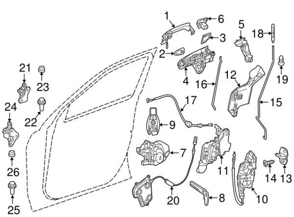 A2047600420649149 - Mercedes-Benz C-Class W204 Door Handle Screw Cap Right Inside