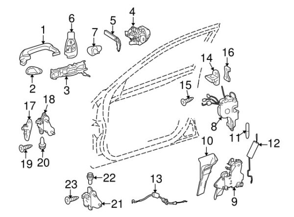 A2047660705 - Mercedes-Benz C-Class W204 Left Outer Handle Cover Gasket A2047660705