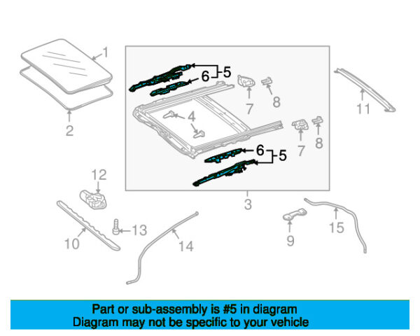 A204780011264 - Mercedes-Benz C-Class W204 sunroof guide jaw left A204780011264