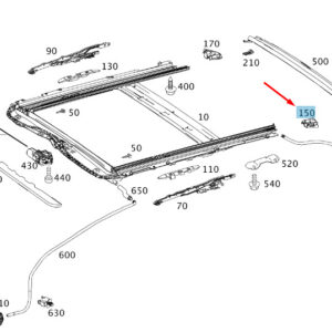 A2047820162 - NEW MERCEDES-BENZ C W204 ROOF REAR LEFT ANGLE END STRIP A2047820162