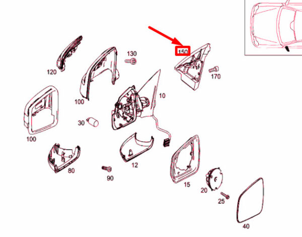 A2048110798 - NEW MERCEDES-BENZ C W204 FRONT LEFT DOOR MIRROR SEAL A2048110798 ORIGINAL